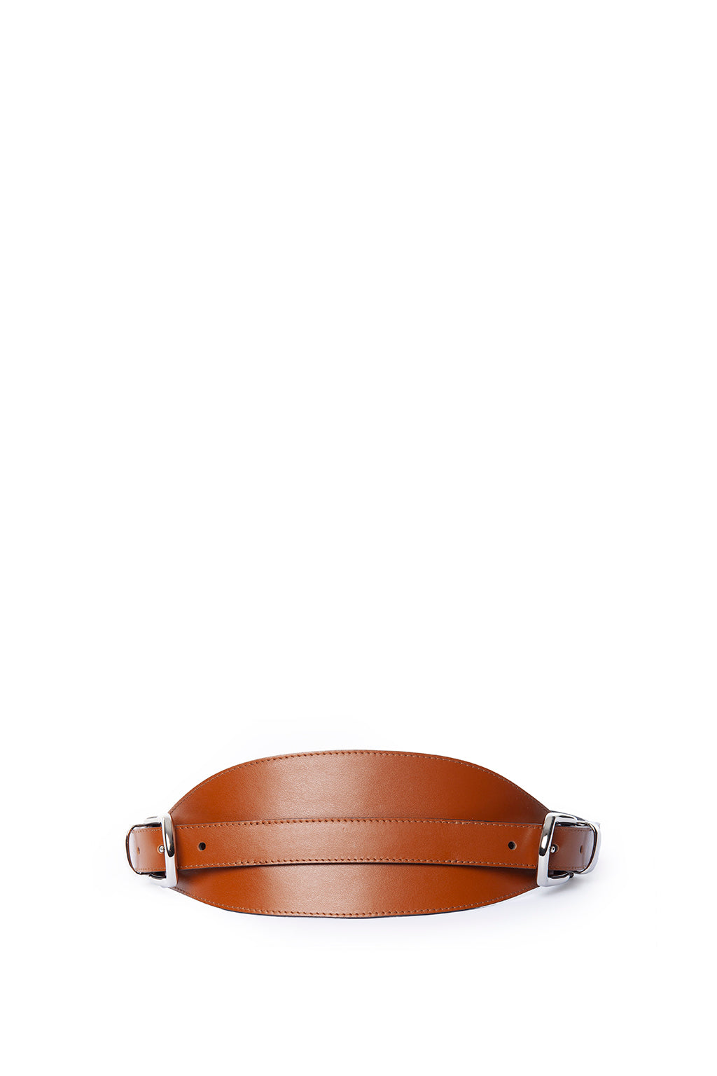 Ceinture haute en cuir à boucles - Brown