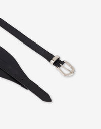 Ceinture haute en cuir à boucles - Brown