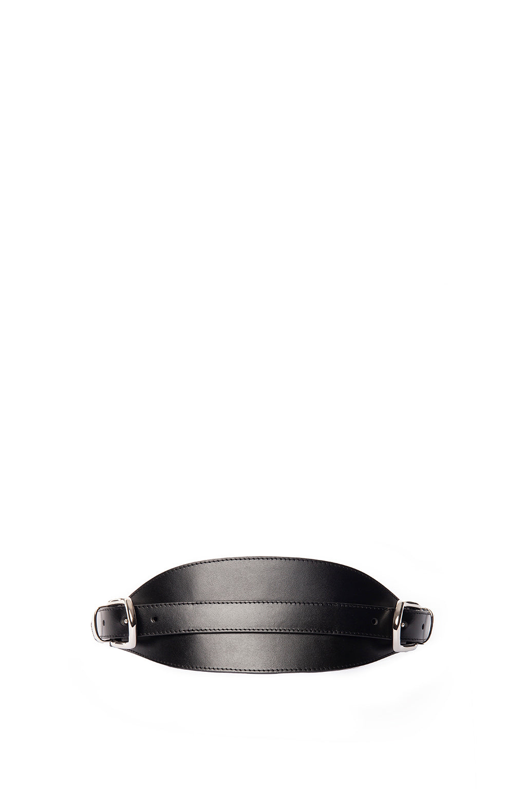 Ceinture haute en cuir à boucles - Black
