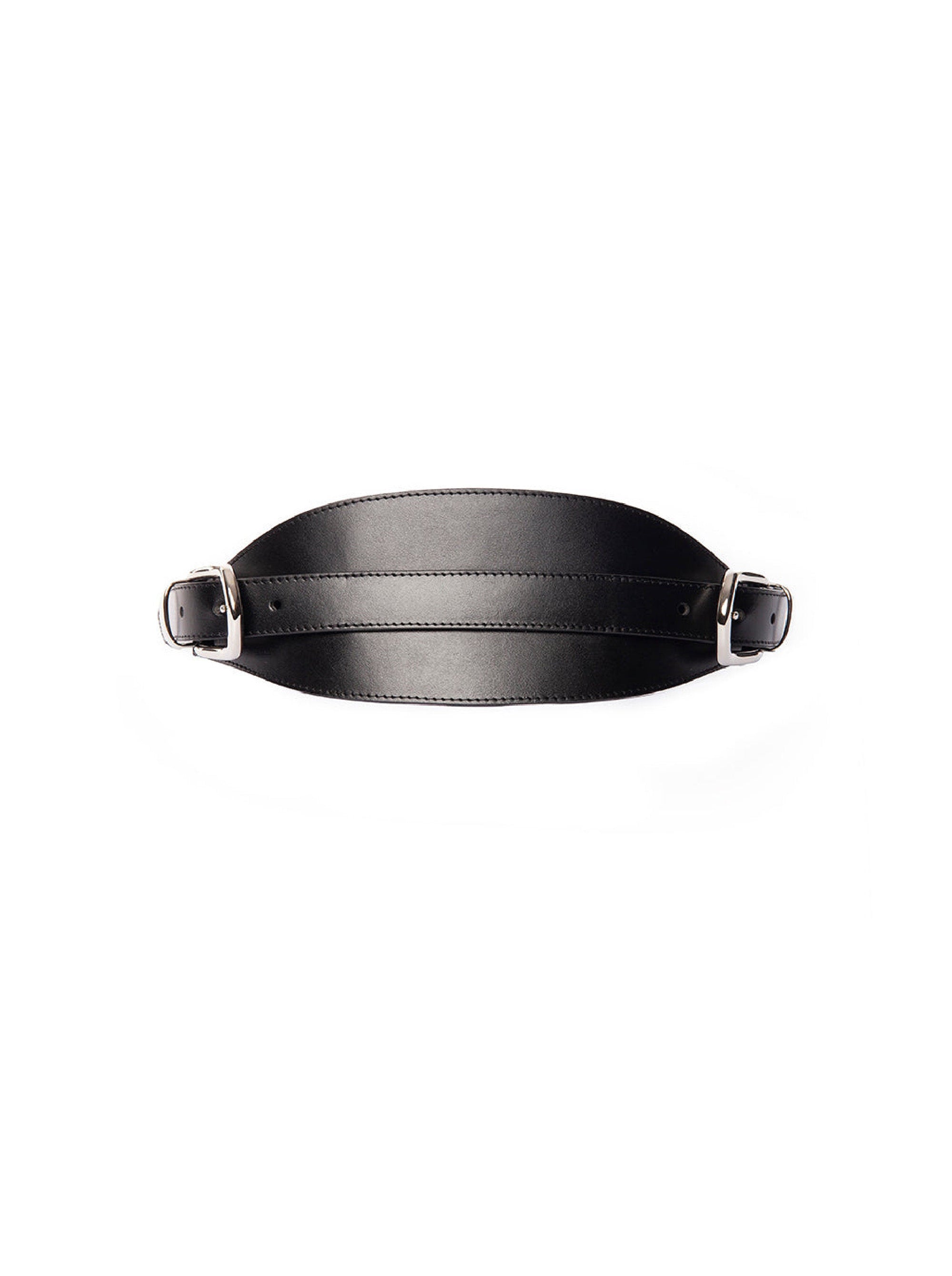 Ceinture haute en cuir à boucles - Black