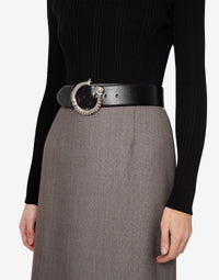 Ceinture en cuir à boucle - Grey