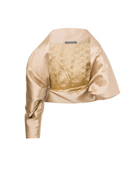 Gilet court à manches volumineuses - Beige