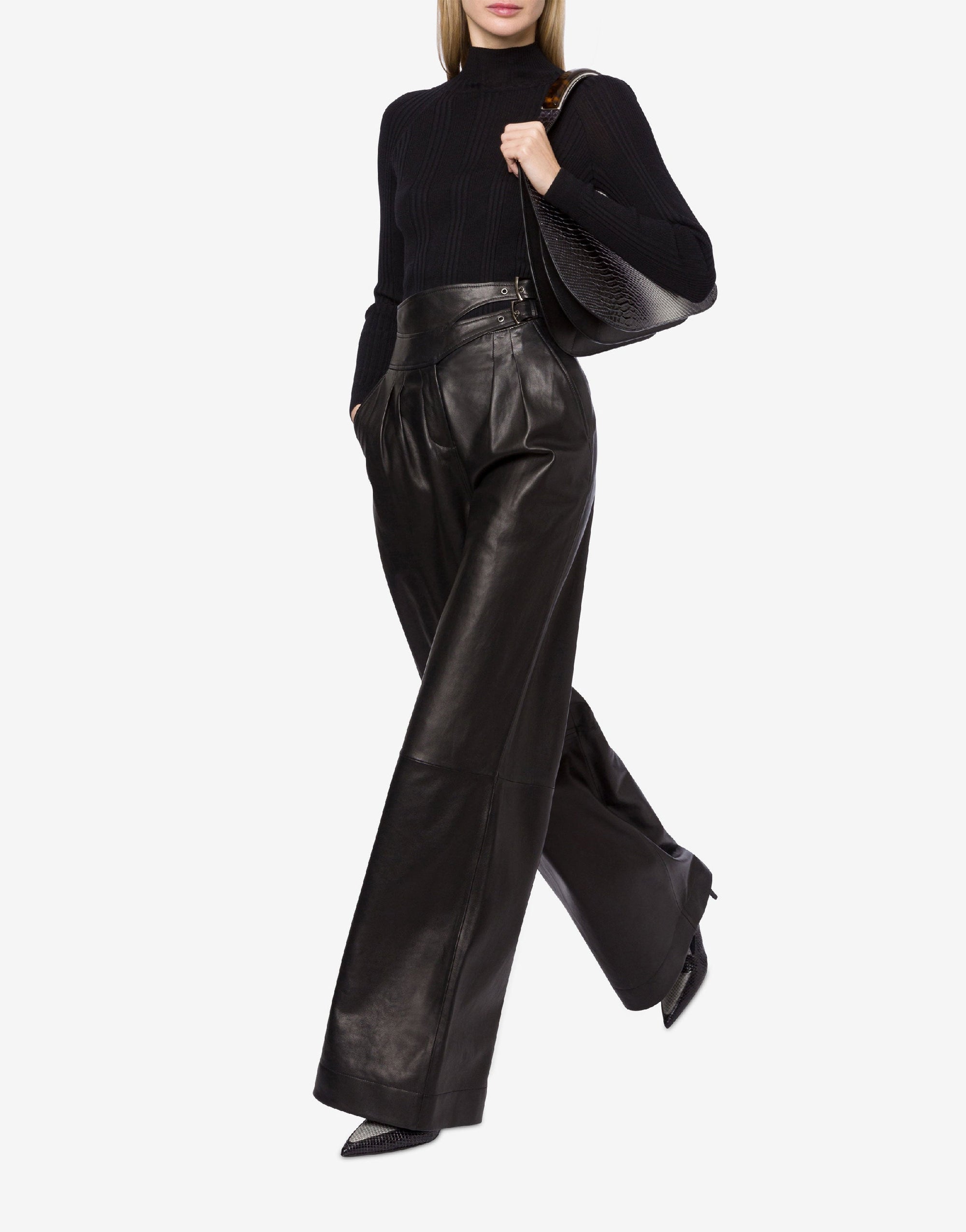 Pantalon en daim brillant - Black