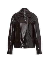 Printed suede biker jacket - Black