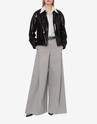 Printed suede biker jacket - Black