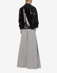 Printed suede biker jacket - Black