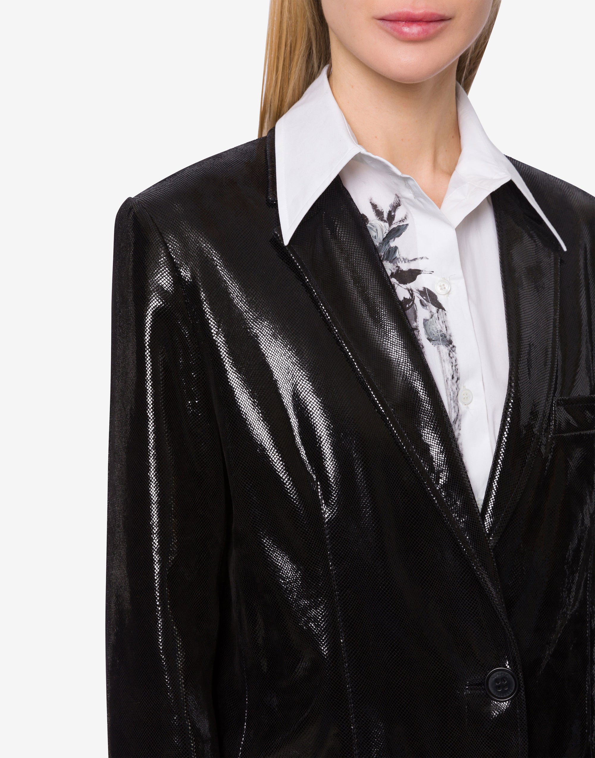 Veste en daim avec imprimé - Black