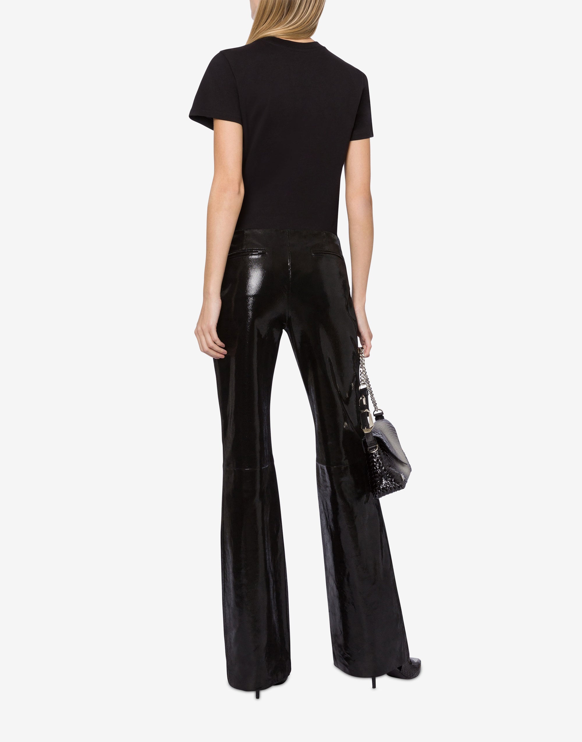 Pantalon en daim imprimé snake - Black