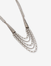 Long collier multichaînes - Silver
