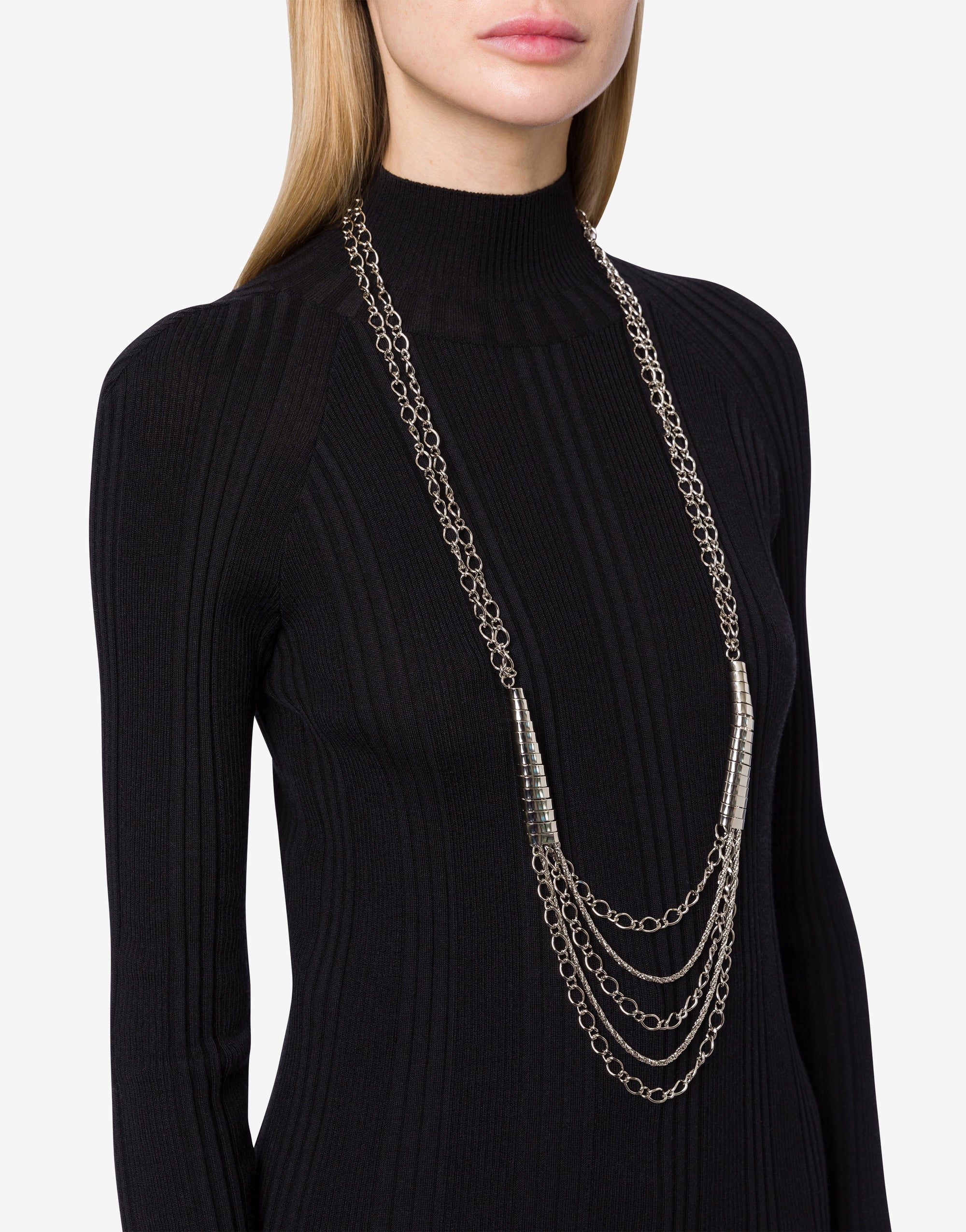 Long collier multichaînes - Silver