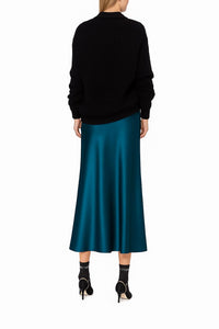Silk blend midi skirt - Grey