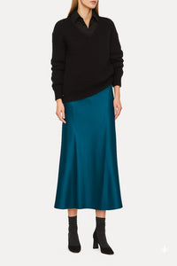 Silk blend midi skirt - Grey