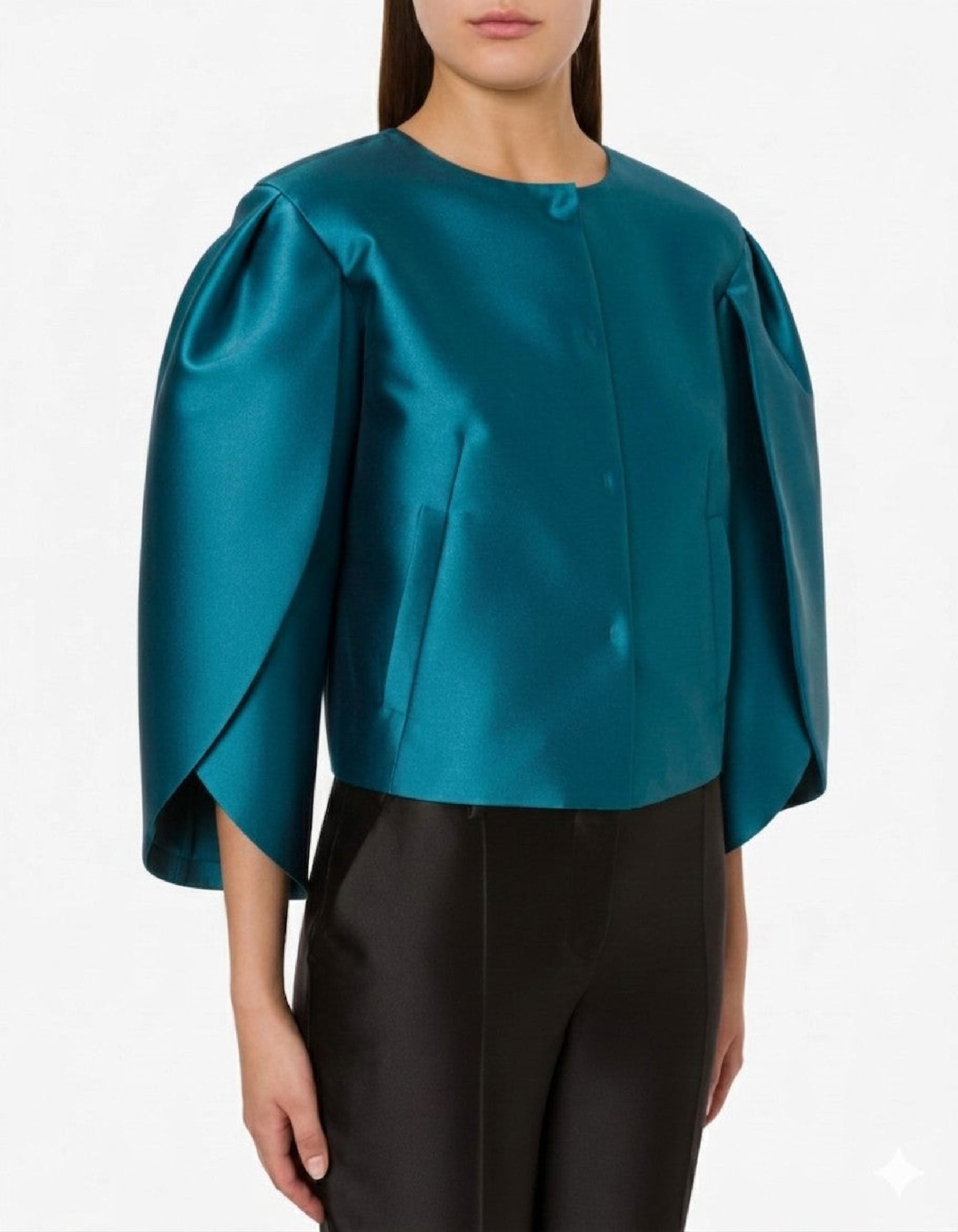 Short jacket with tulip sleeves - Blue