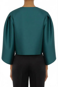 Short jacket with tulip sleeves - Blue