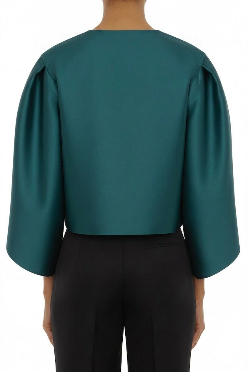 Short jacket with tulip sleeves - Blue