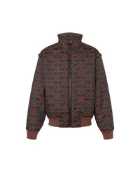 Bomber à logo Moschino et cœurs - Brown
