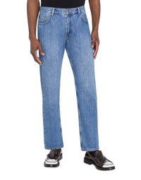 Blue cotton denim trousers - Blue