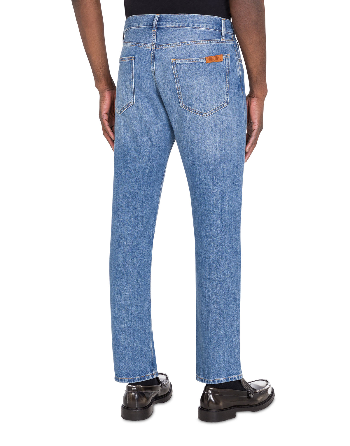 Blue cotton denim trousers - Blue