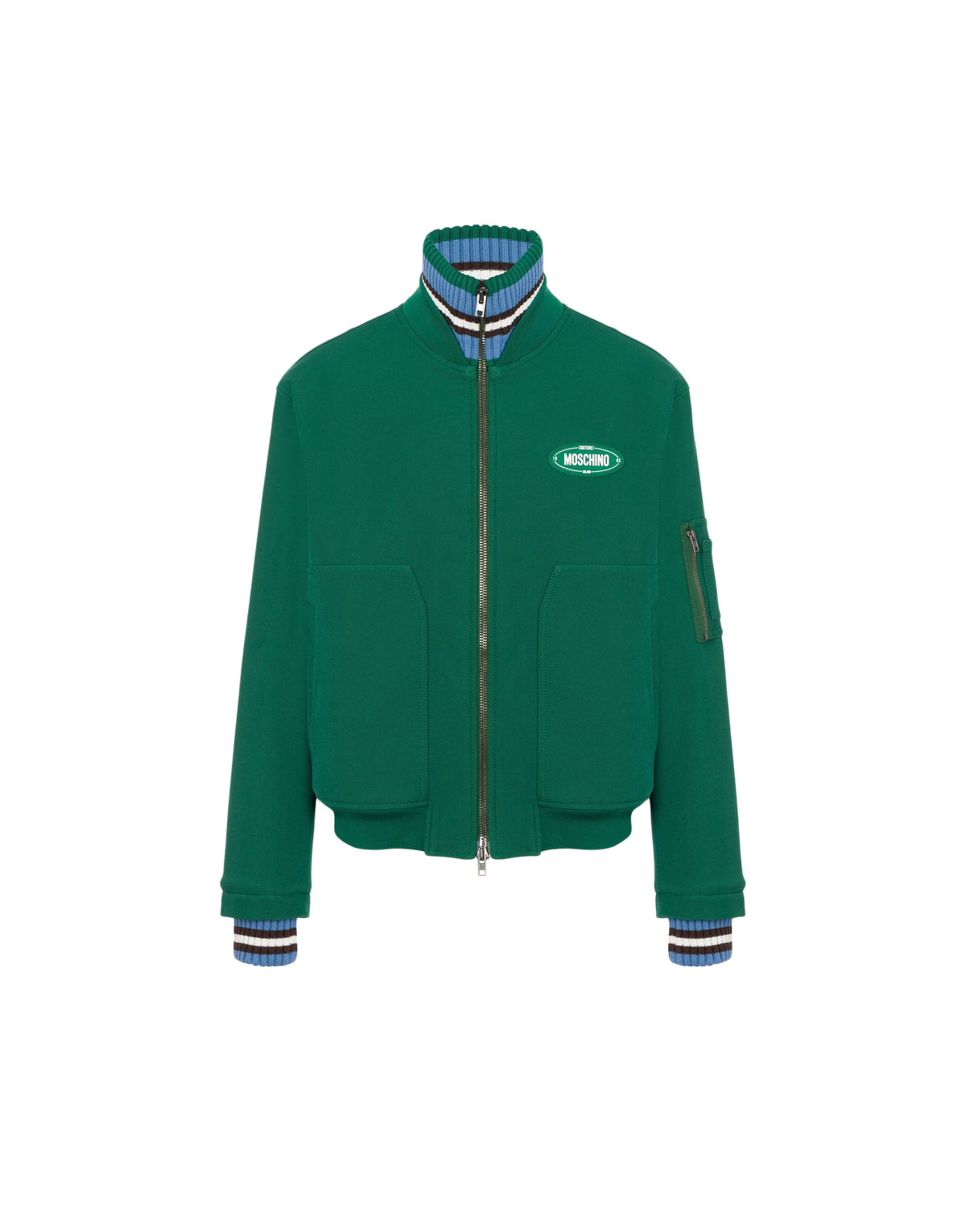 Bomber à logo en coton - Green