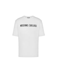 T-shirt à broderie du logo Moschino Couture en coton - White