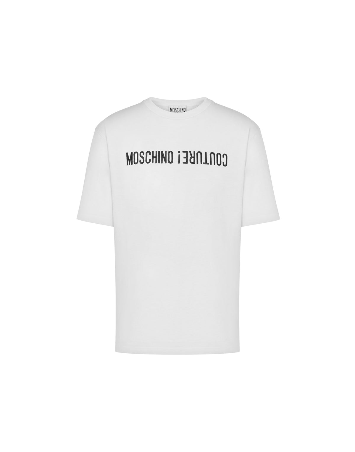 T-shirt à broderie du logo Moschino Couture en coton - White