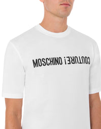 T-shirt à broderie du logo Moschino Couture en coton - White