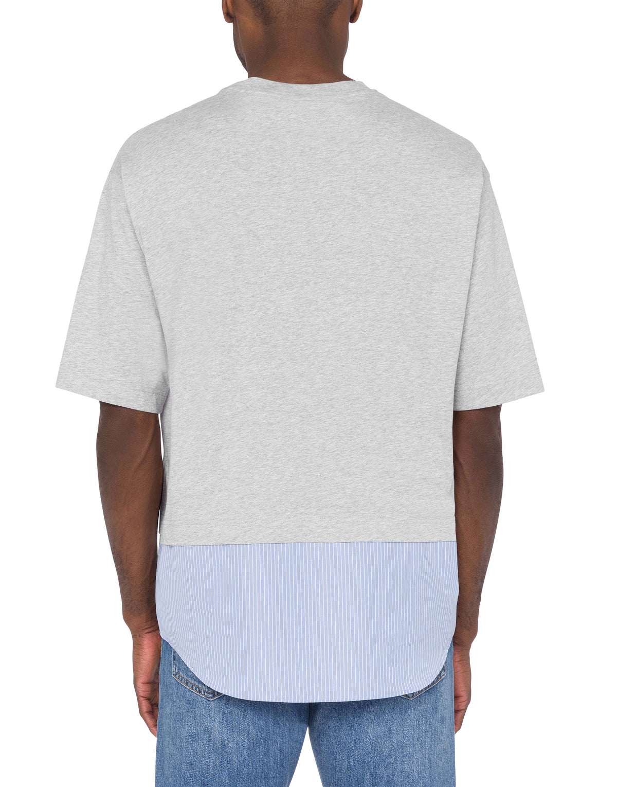 T-shirt rayé à logo Moschino Couture en coton - Grey