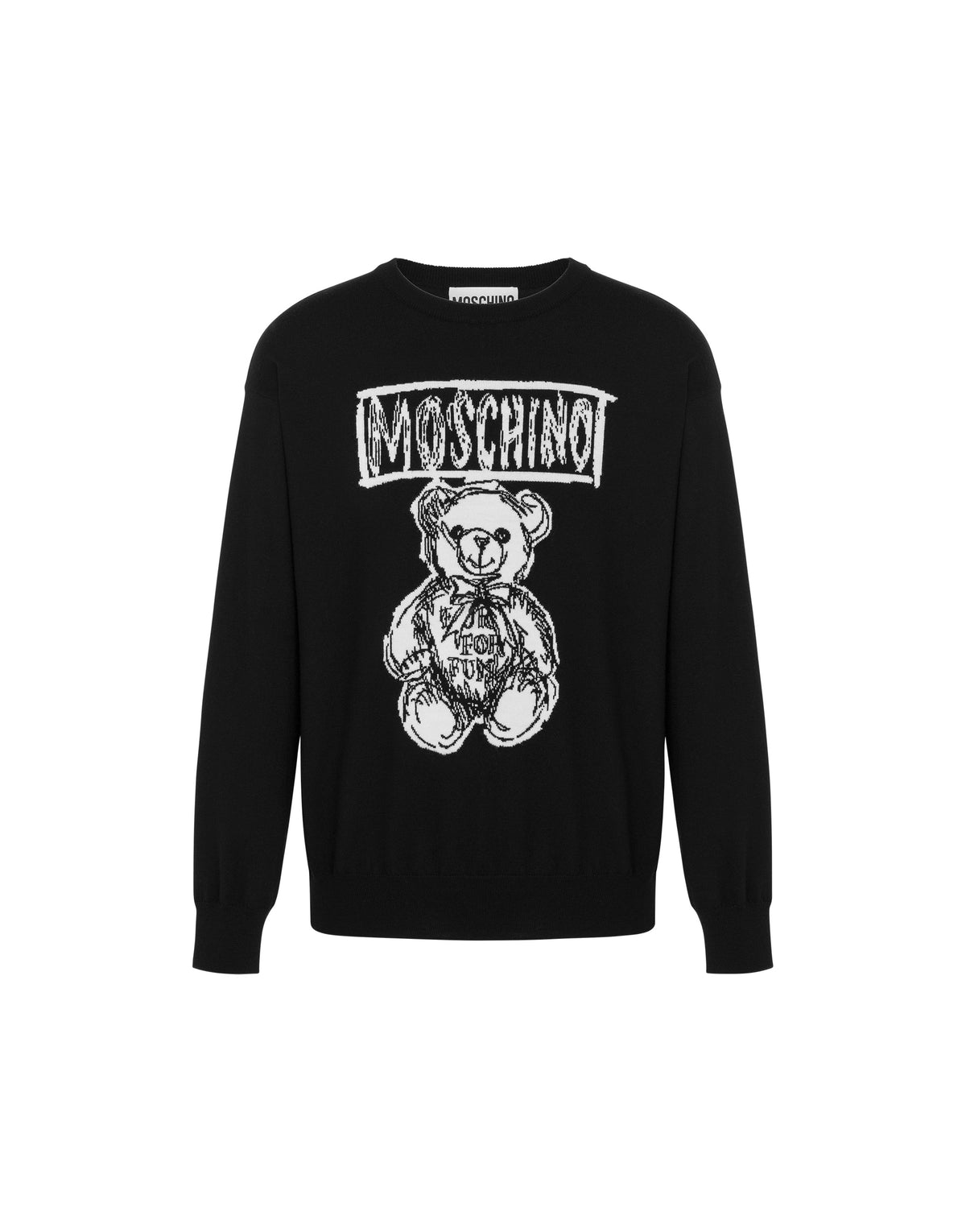 Pull Nounours en laine à col rond - Black