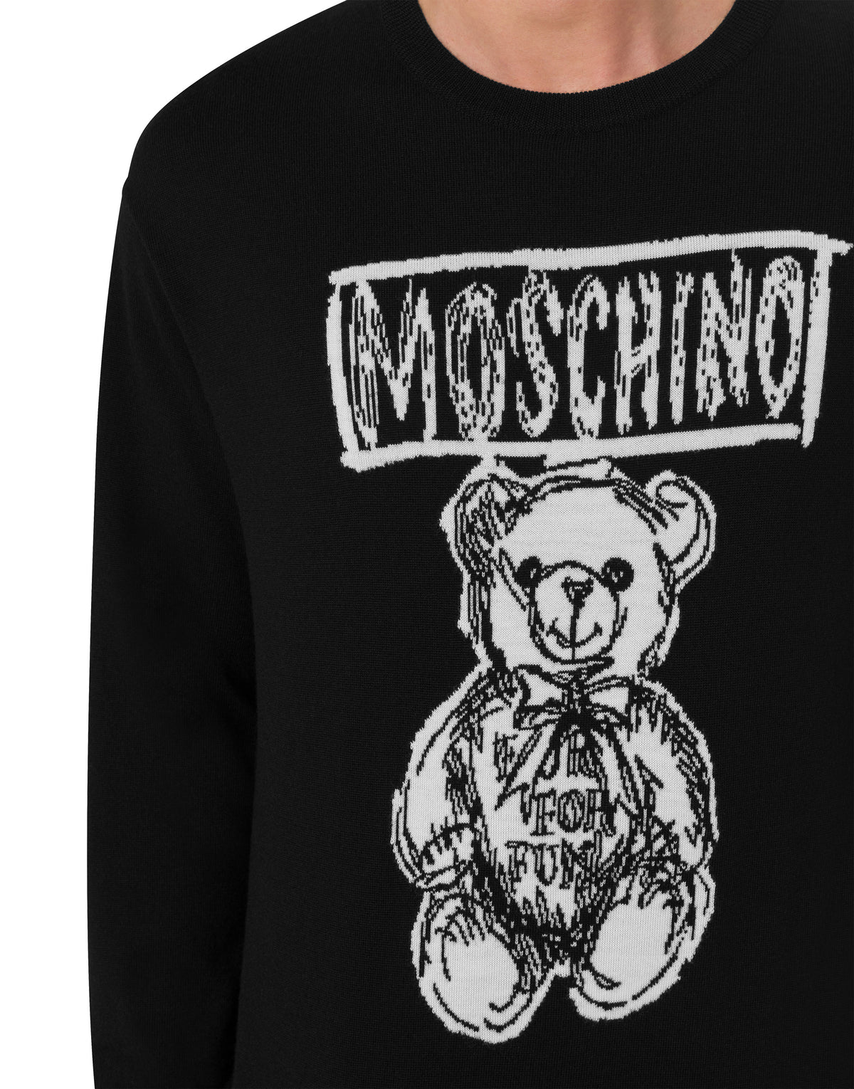 Pull Nounours en laine à col rond - Black