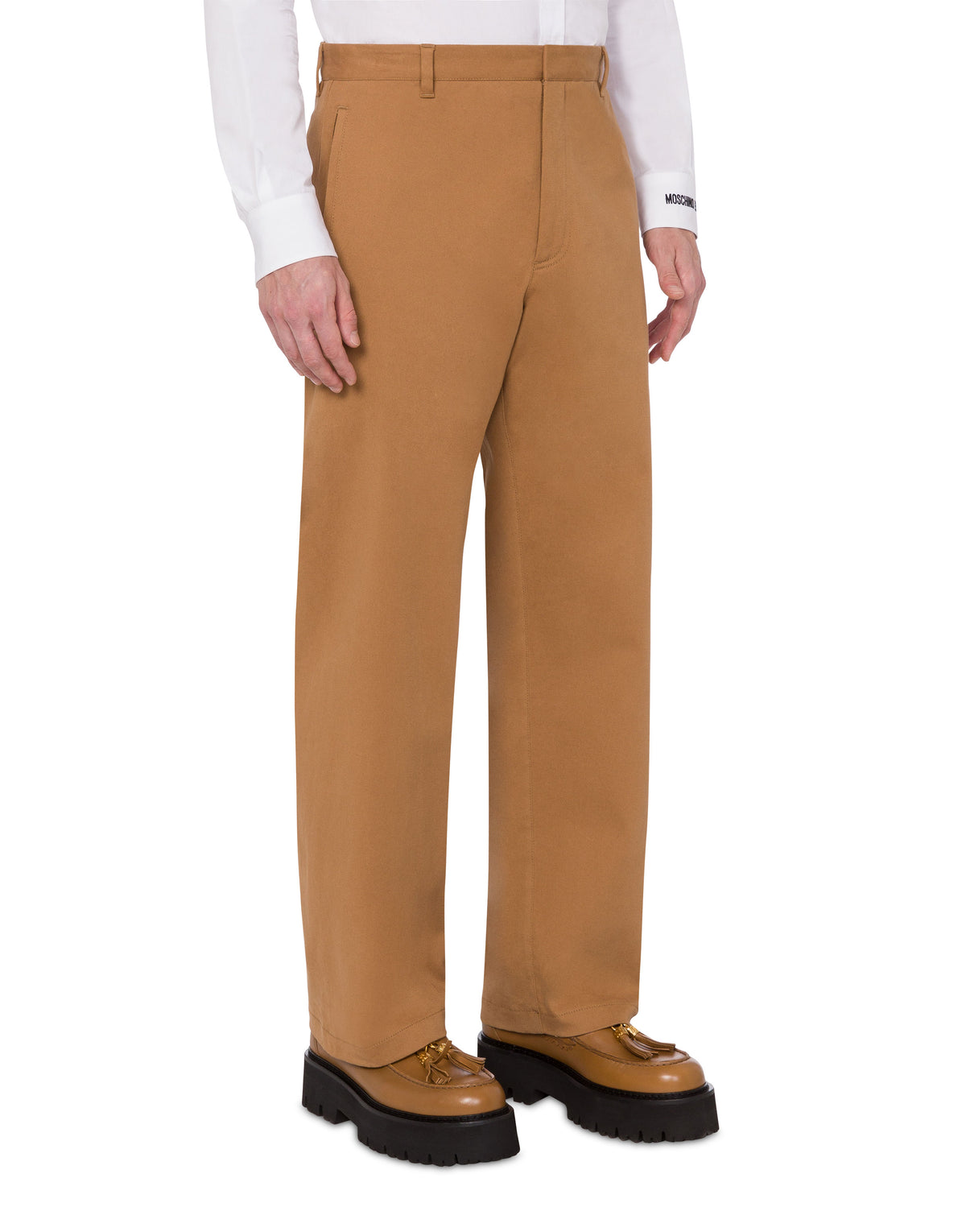 Pantalon stretch en coton - Brown