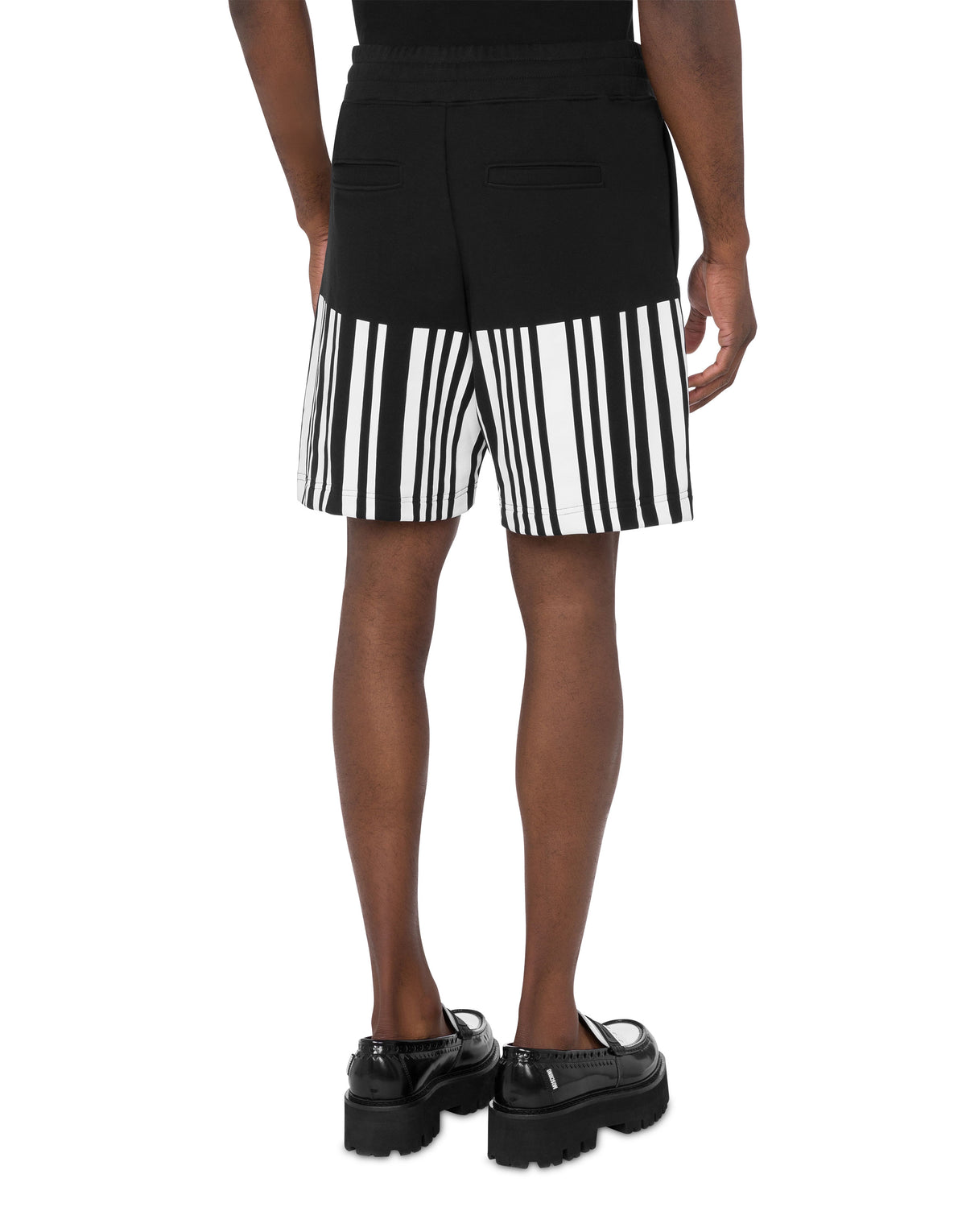 Barcode fleece Bermuda shorts - Black