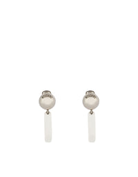Boucles d’oreilles pendantes effet craie en laiton - White