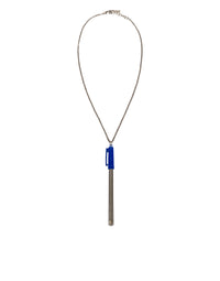 Collier stylo bleu en laiton - Silver