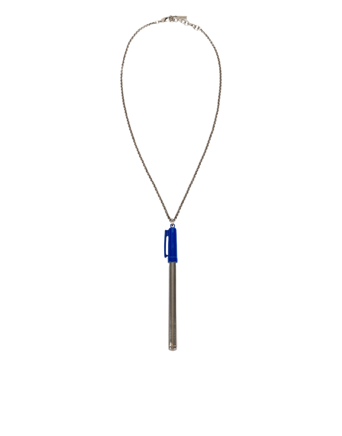 Collier stylo bleu en laiton - Silver