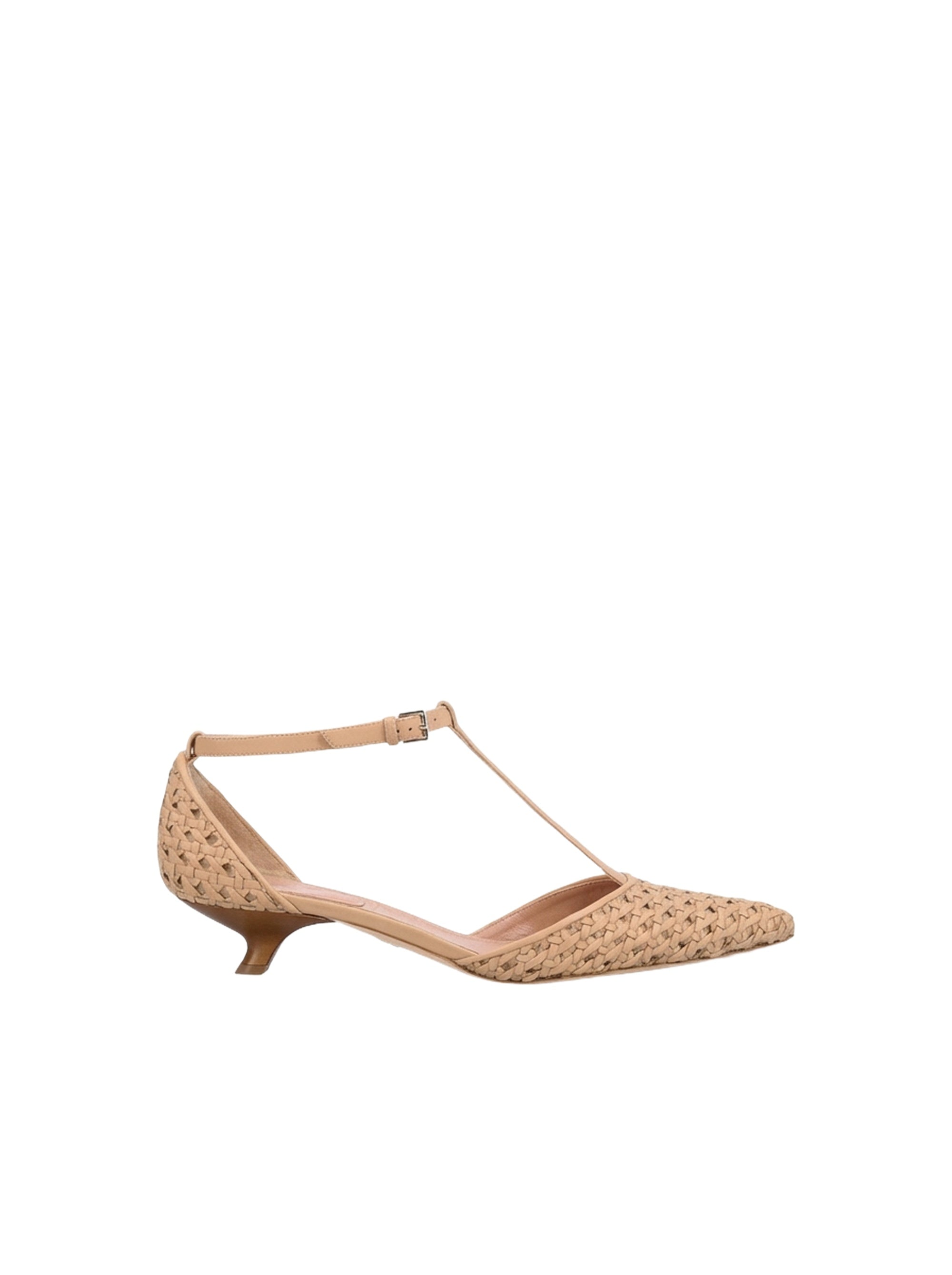 Mary Jane en cuir tressé - Beige