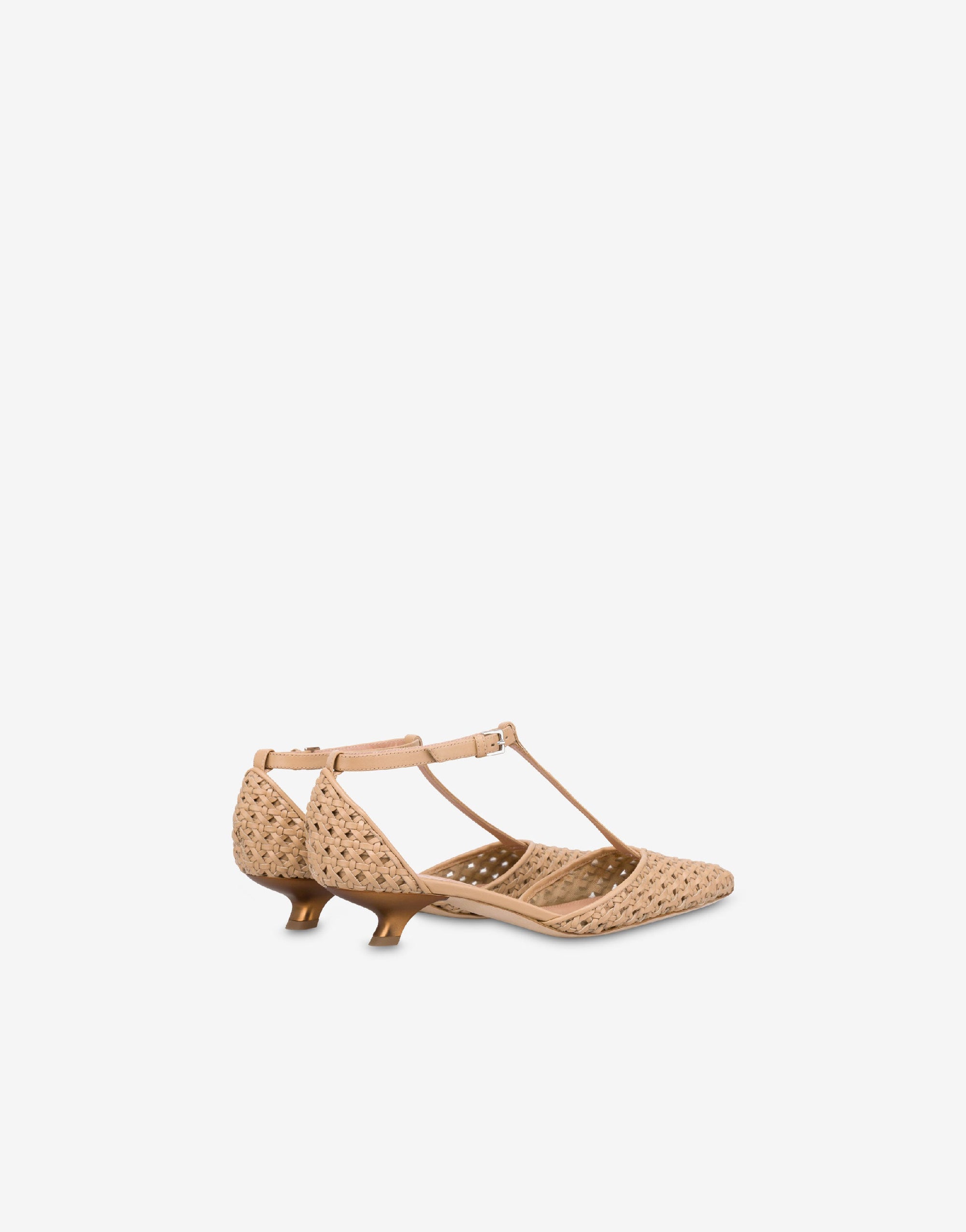 Mary Jane en cuir tressé - Beige