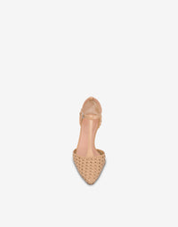 Mary Jane en cuir tressé - Beige