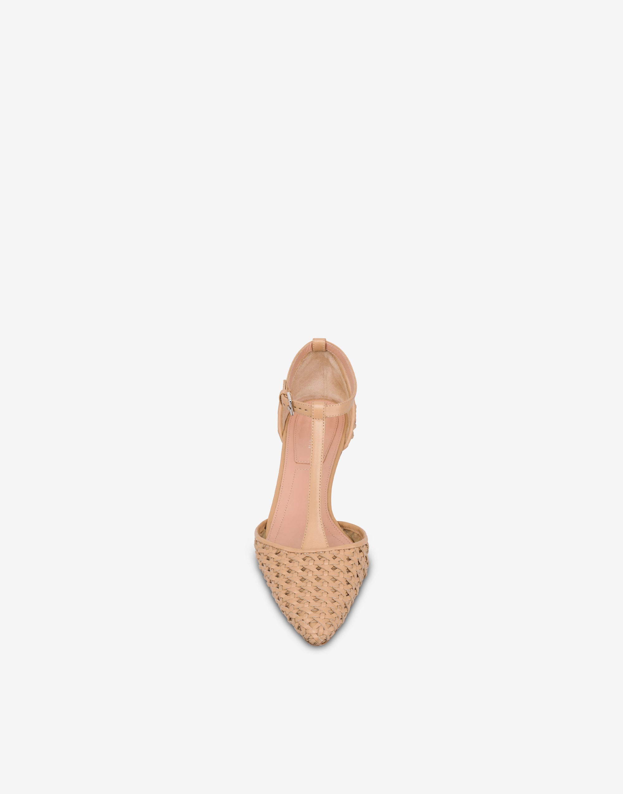 Mary Jane en cuir tressé - Beige