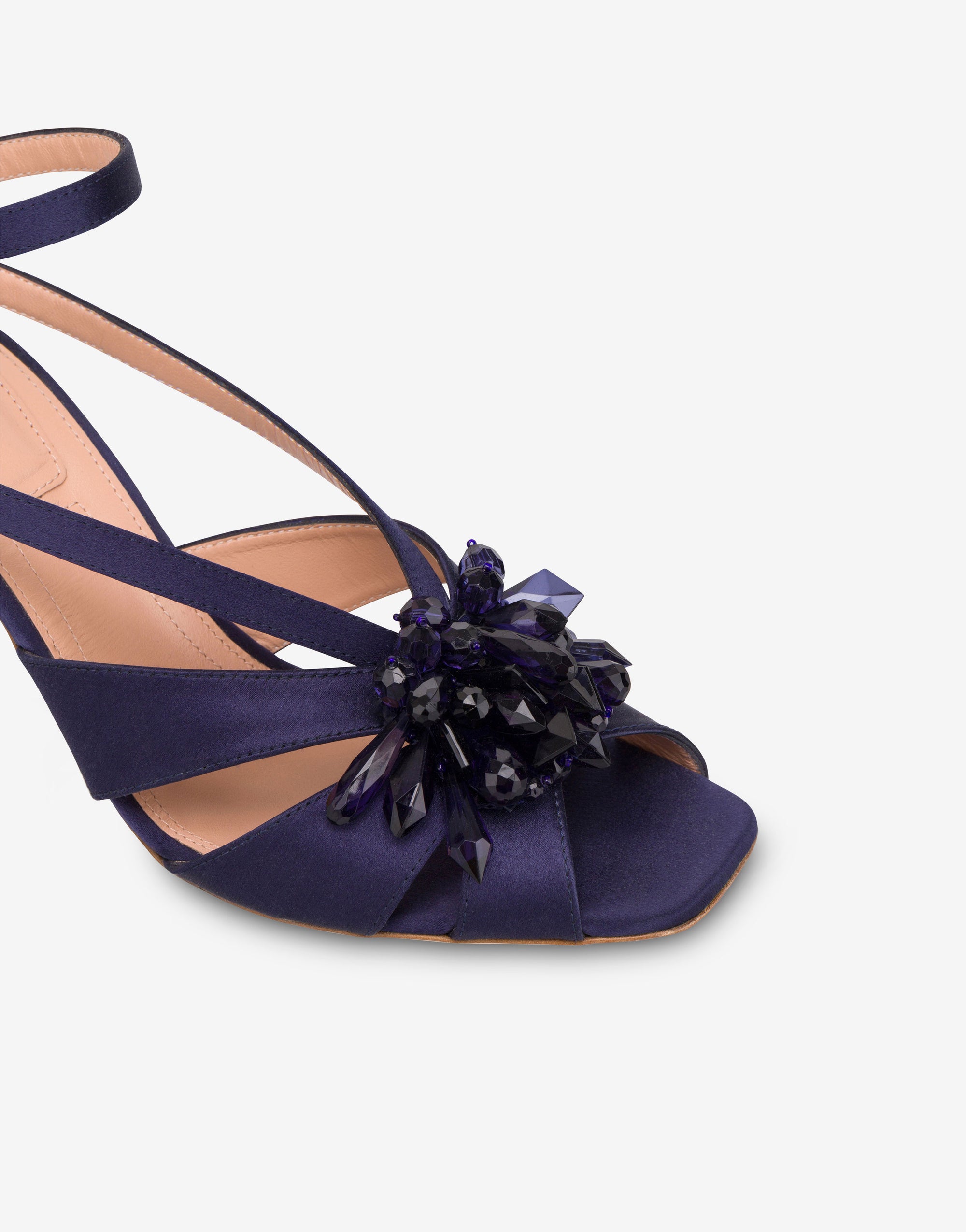 Sandales 85 en satin brodé - Multicolor & Grey