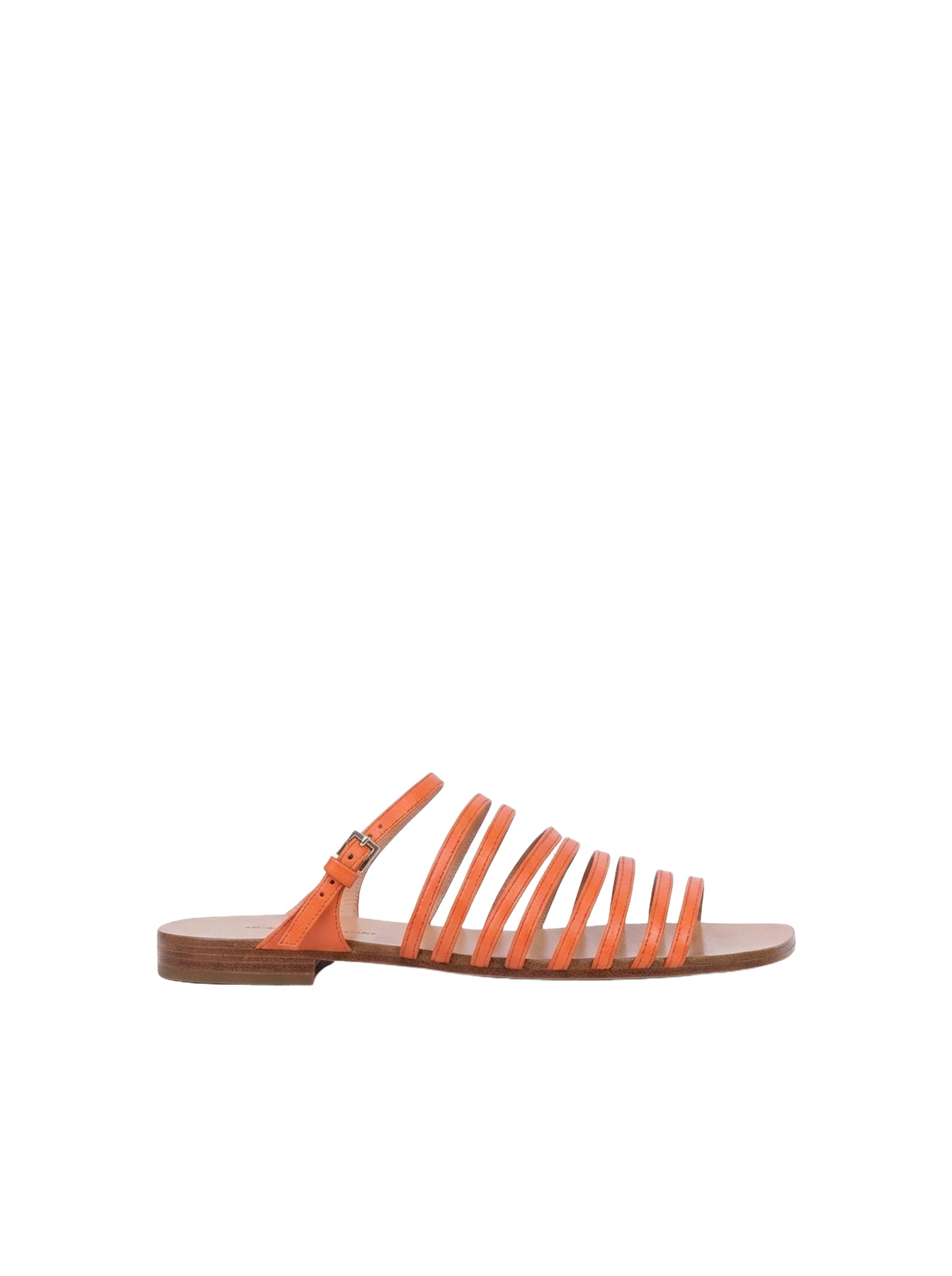Sandales plates en daim - Orange