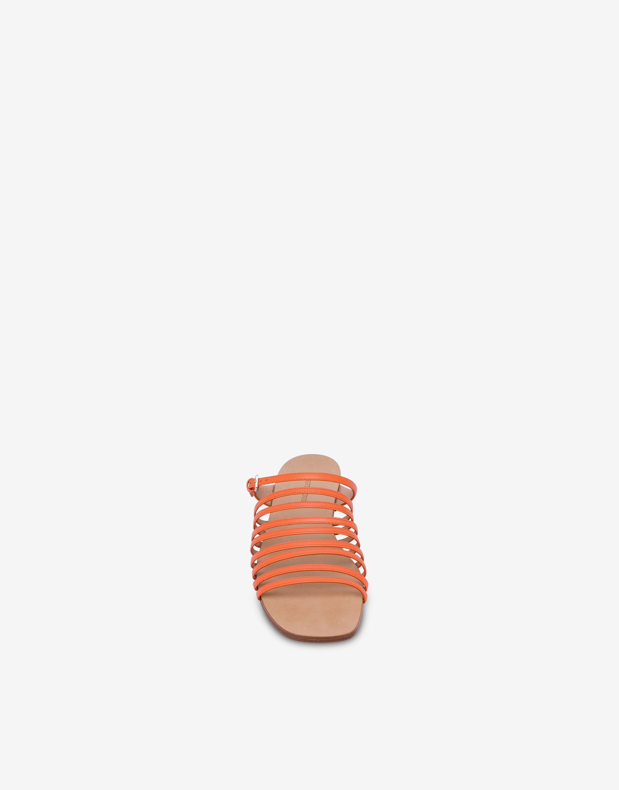 Sandales plates en daim - Orange