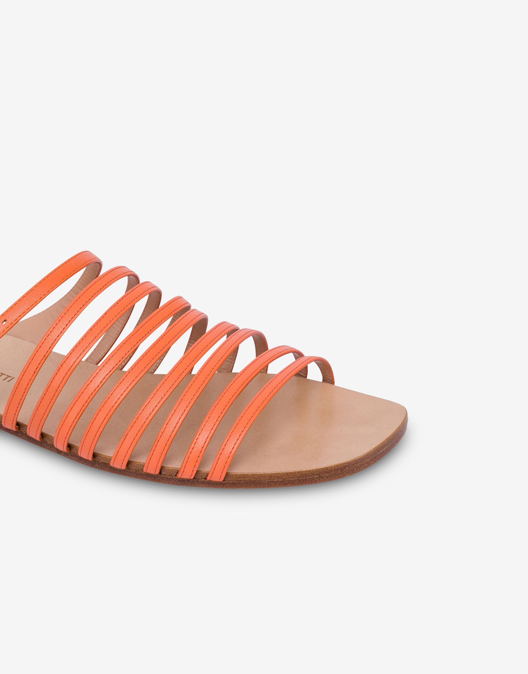 Sandales plates en daim - Orange