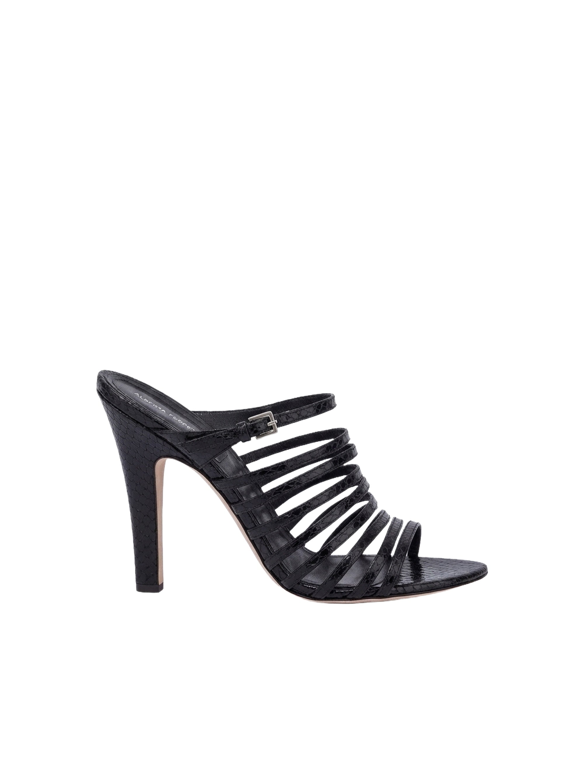Sandales 105 en cuir imprimé brillant - Black