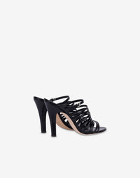 Sandales 105 en cuir imprimé brillant - Black