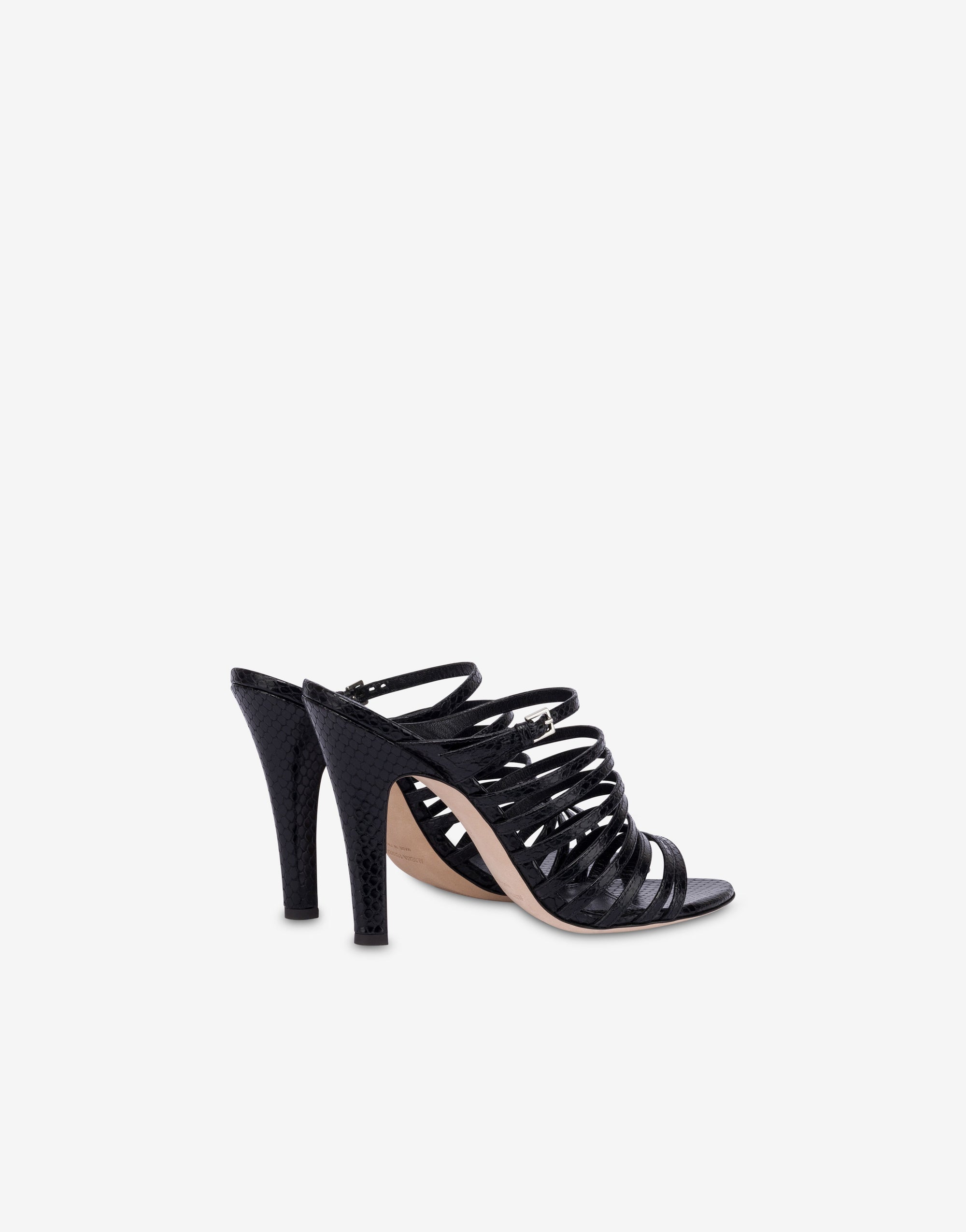 Sandales 105 en cuir imprimé brillant - Black