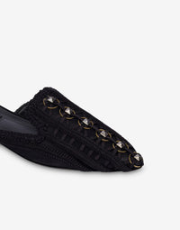 Mules en filet Mia avec broderie - Dark Grey