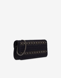 Pochette en satin avec broderie - Dark Grey