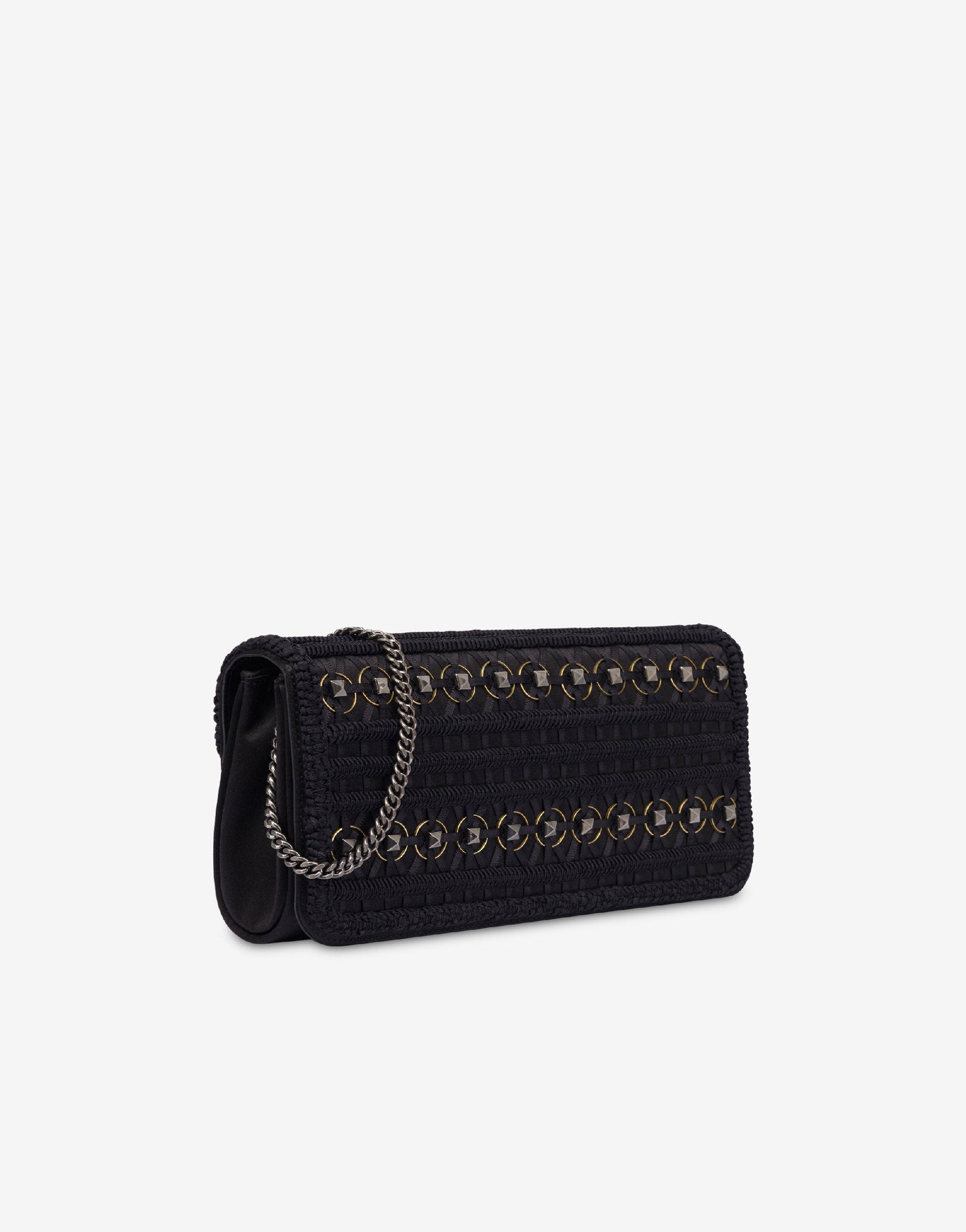 Pochette en satin avec broderie - Dark Grey