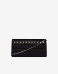Pochette en satin avec broderie - Dark Grey