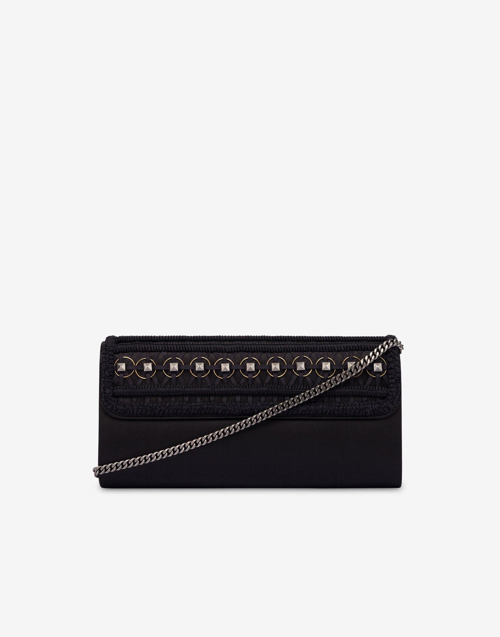Pochette en satin avec broderie - Dark Grey